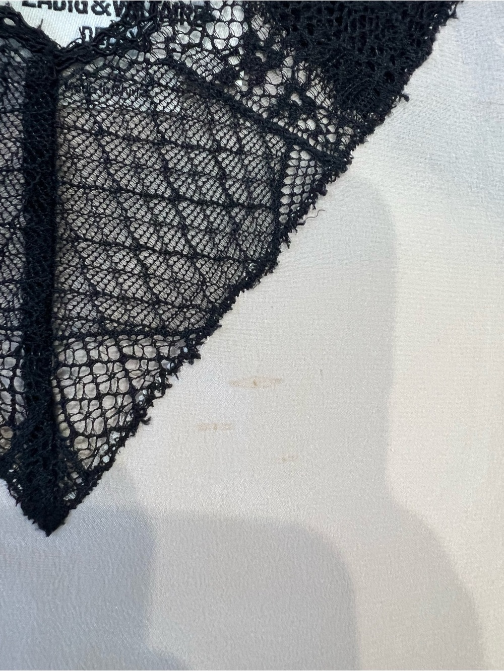 Zadig & Voltaire Beige / blush Pink Silk Camisole with Black Lace Trim - Picture 4 of 6